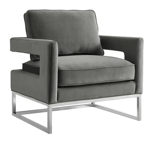 AVRY GREY VELVET CHAIR