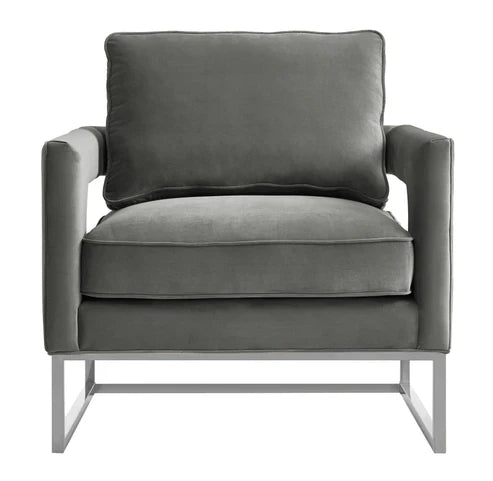 AVRY GREY VELVET CHAIR