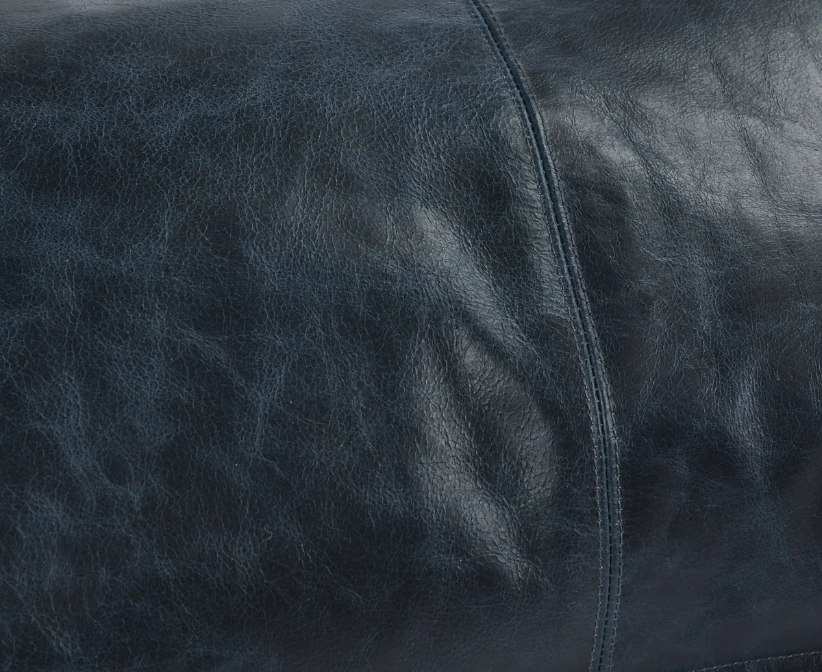 BLUE LEATHER PILLOW