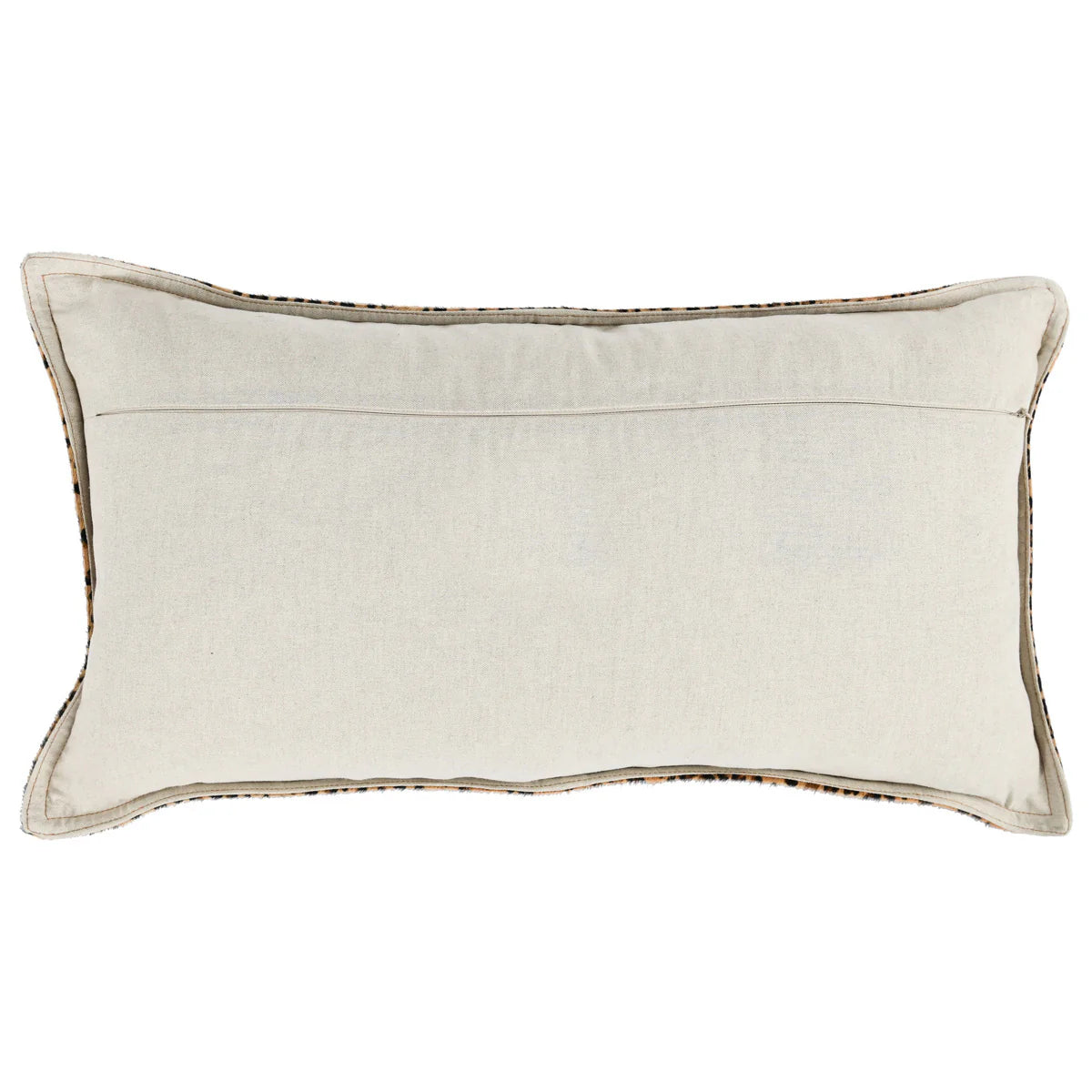 CMEL/BLACK LEOPARD HIDE LUMBAR PILLOW