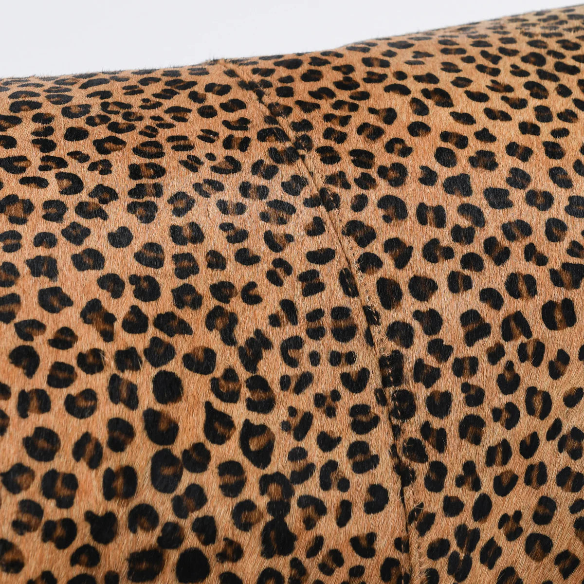 CMEL/BLACK LEOPARD HIDE LUMBAR PILLOW
