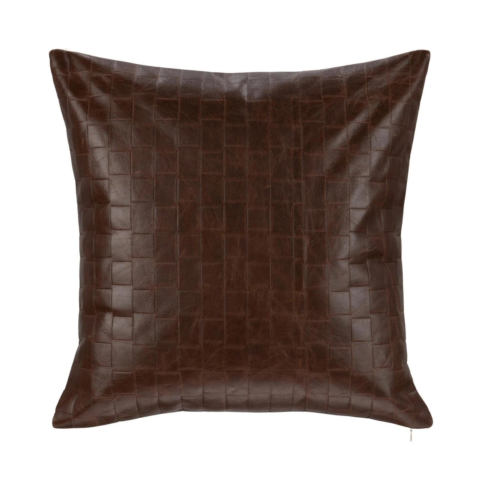 SESTON BROWN LEATHER PILLOW 20"