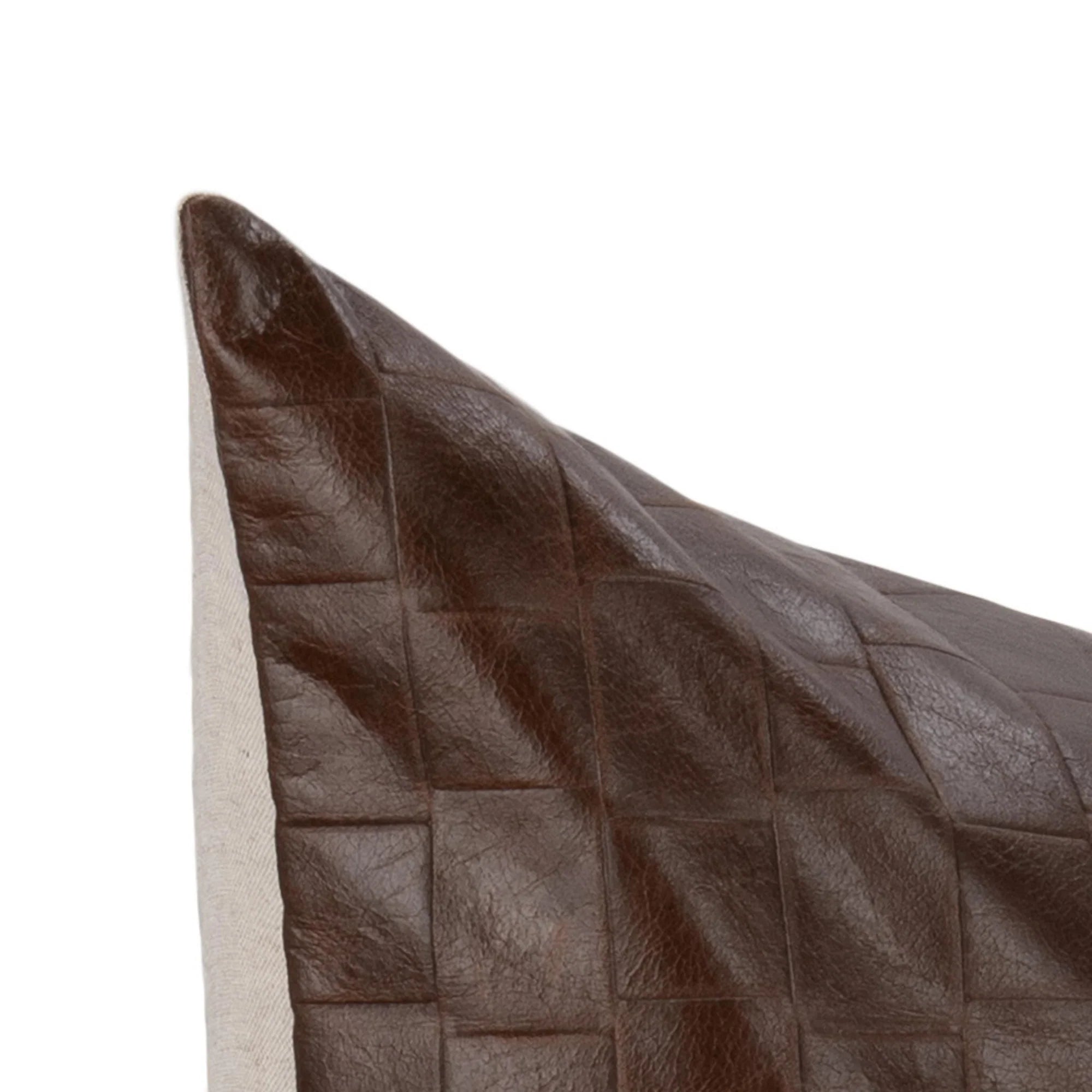 SESTON BROWN LEATHER PILLOW 20"