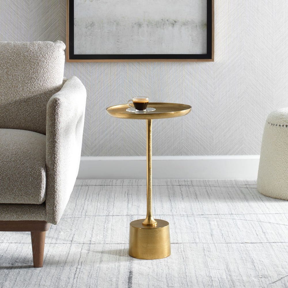 ANTIQUE BRASS ACCENT TABLE