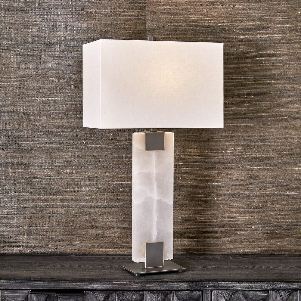 CHISELED ALABASTER LAMP-34"