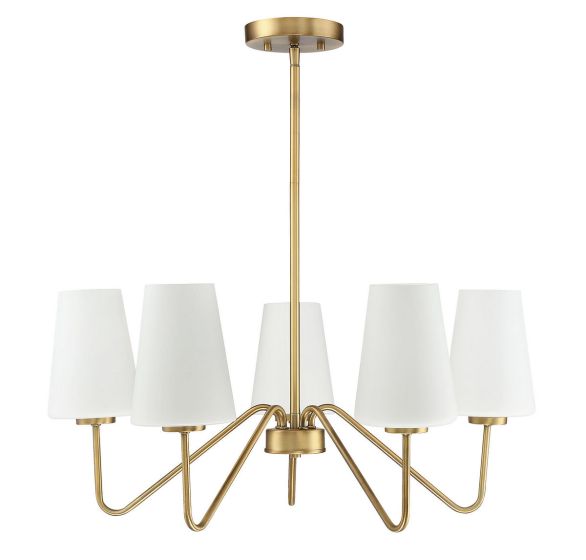5 LIGHT CHANDELIER-BRASS
