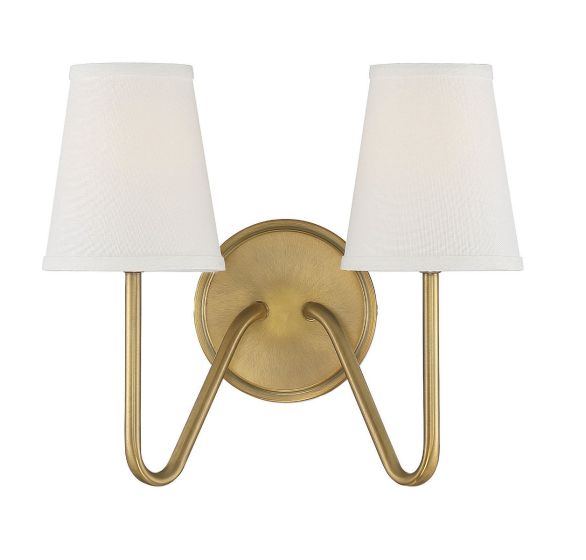 2-LIGHT NATURAL BRASS SCONCE