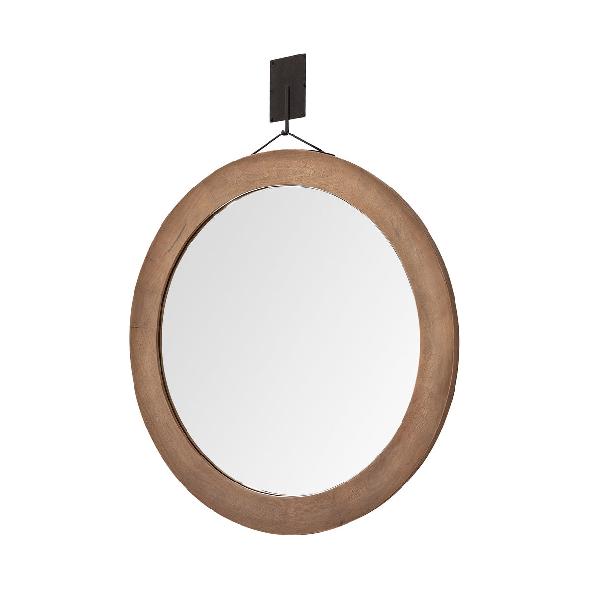 AVRAM ROUND WOOD MIRROR