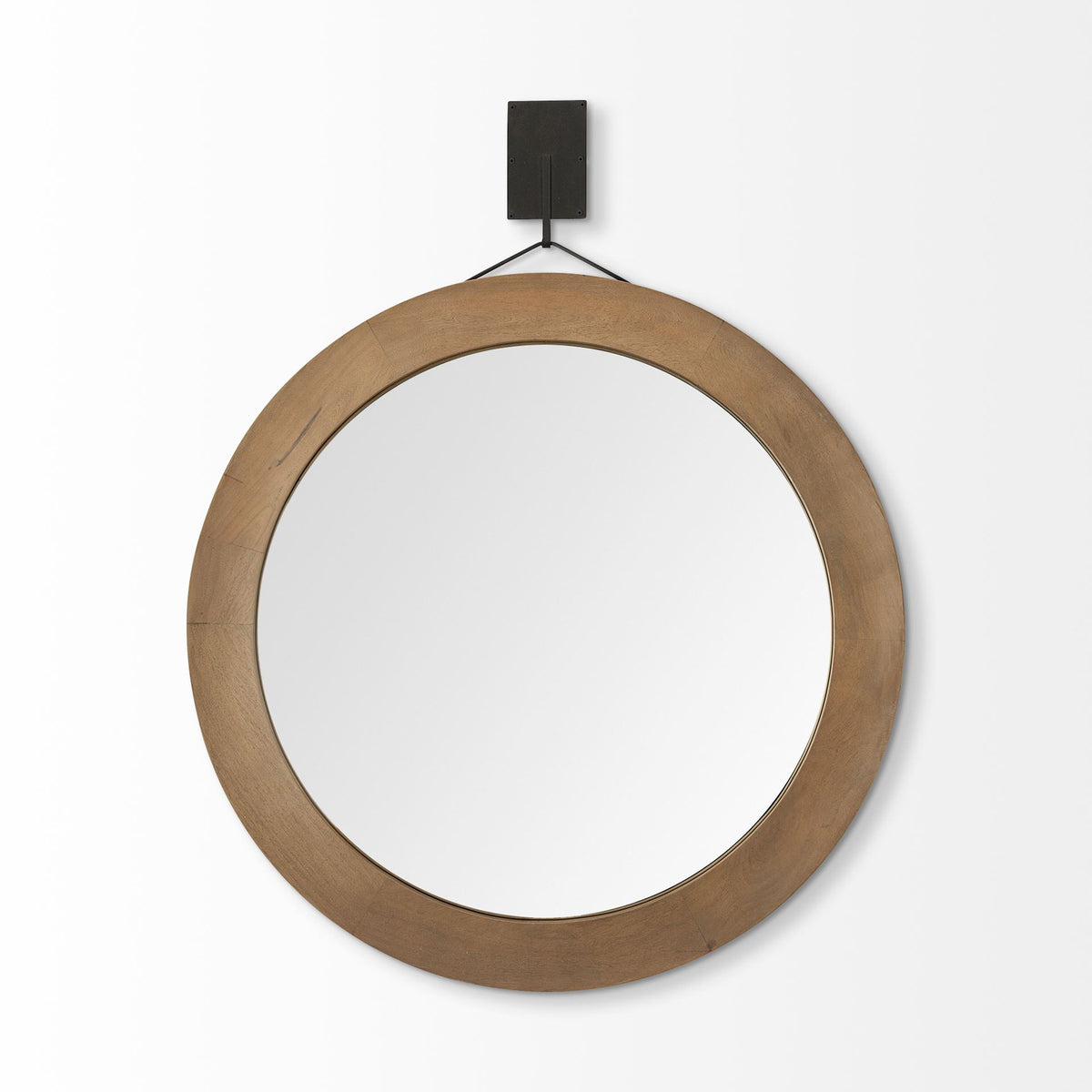 AVRAM ROUND WOOD MIRROR