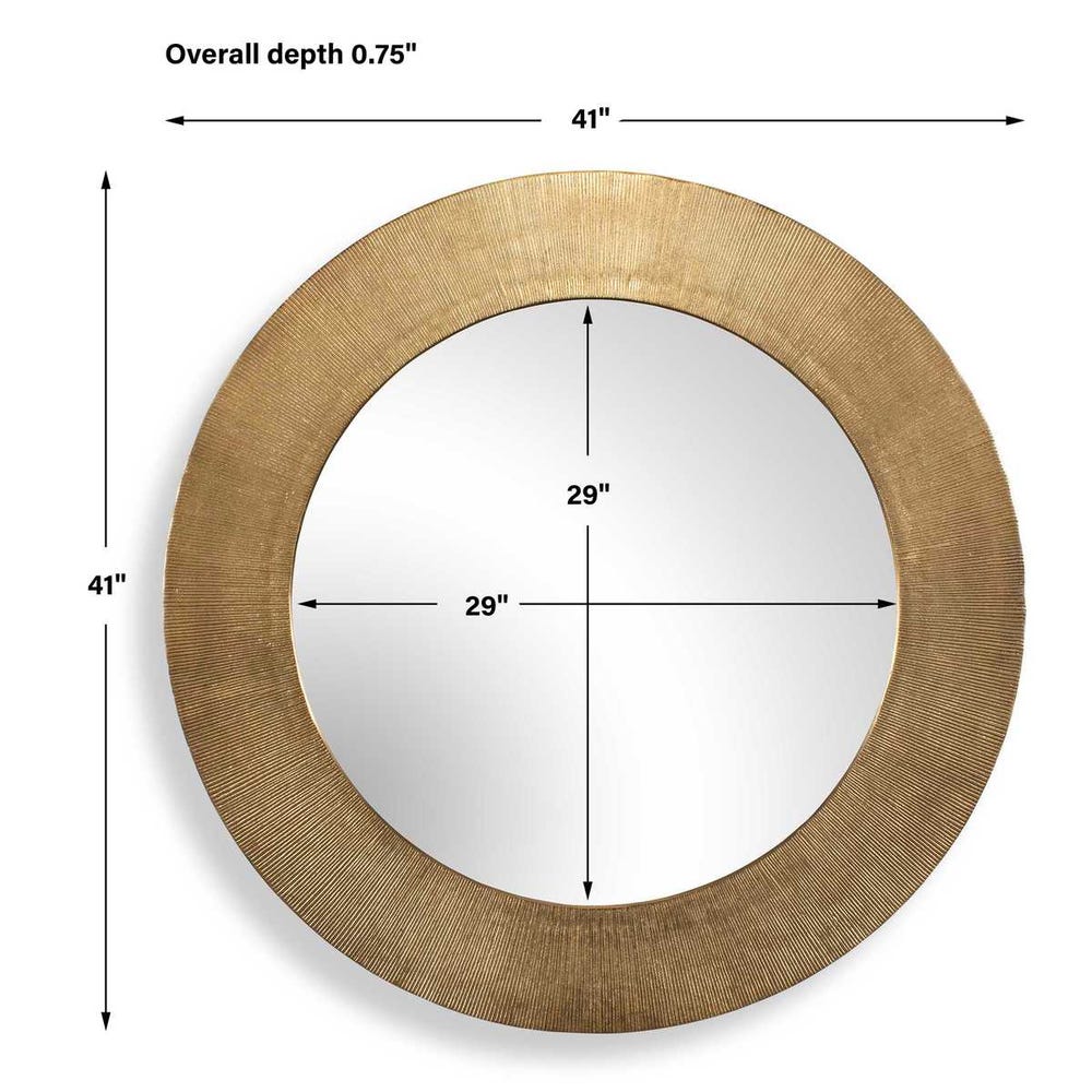 TAZZIO ROUND BRASS MIRROR