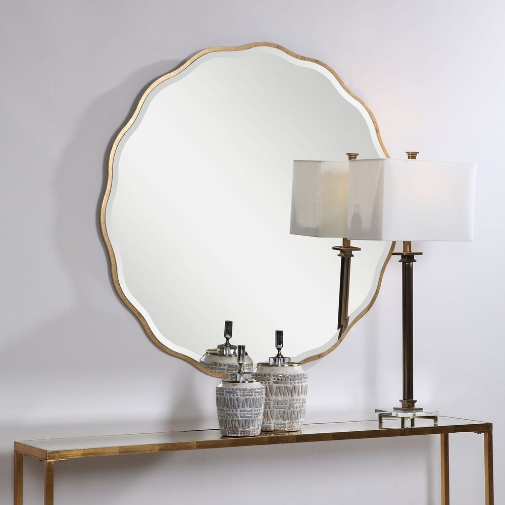 ANET GOLD SCALLOPED MIRROR