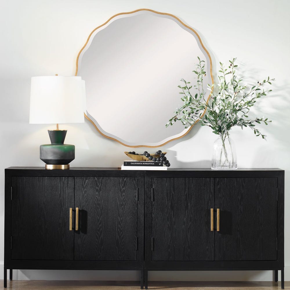 ANET GOLD SCALLOPED MIRROR