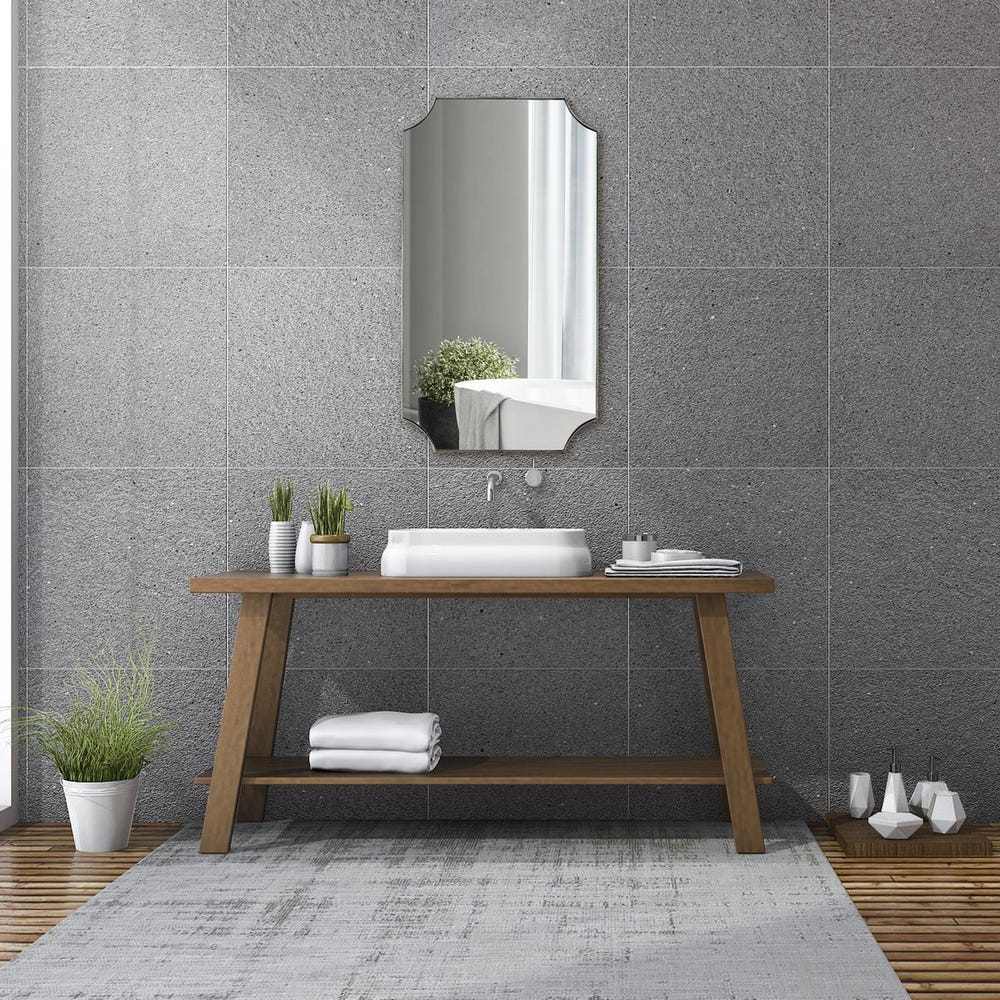 SCALLOPED NICKEL MIRROR