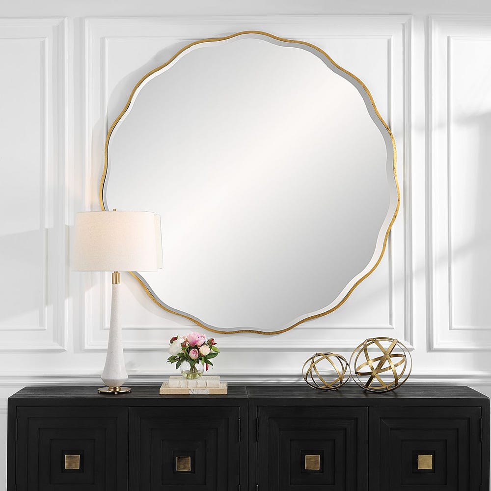 ATHENA LARGE ROUND GOLD MIRROR