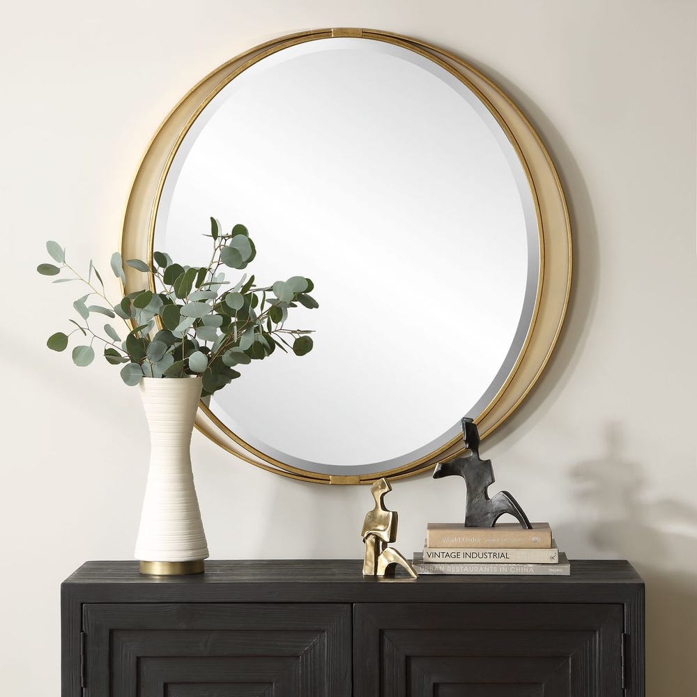 RIHANNA ROUND MIRROR-GOLD