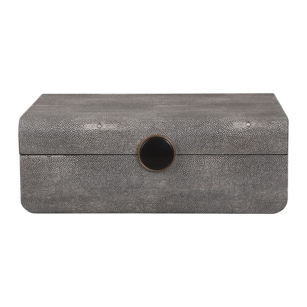 LALIQUE GRAY SHAGREEN BOX