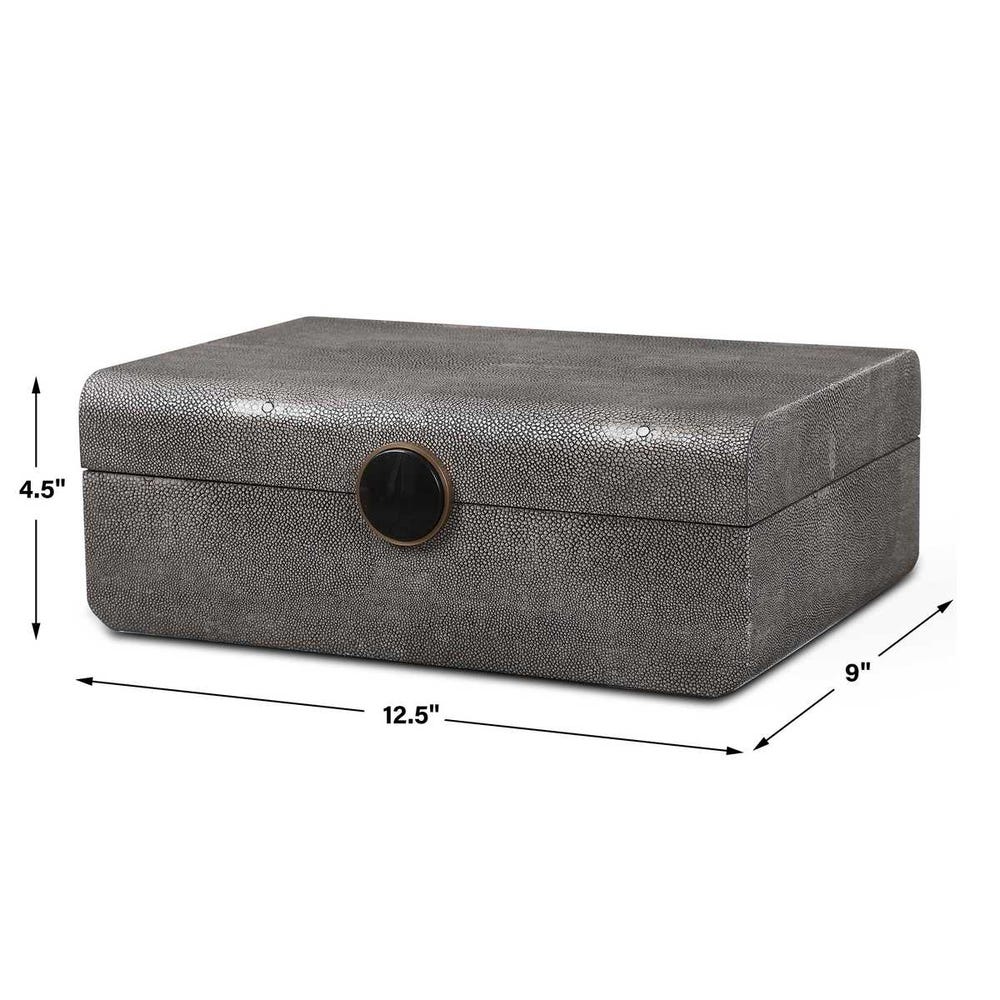 LALIQUE GRAY SHAGREEN BOX