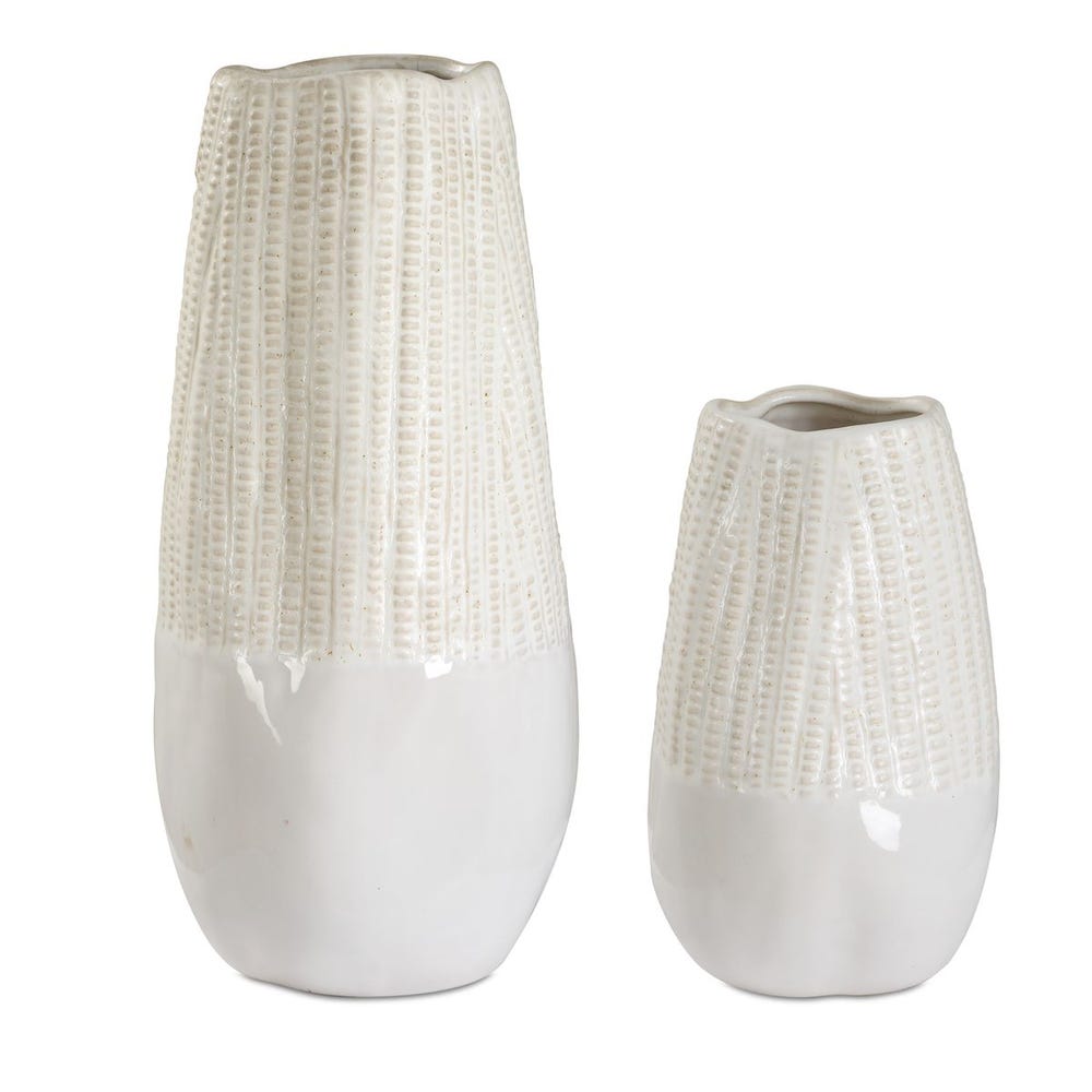 RIDGE VASES-SET OF 2