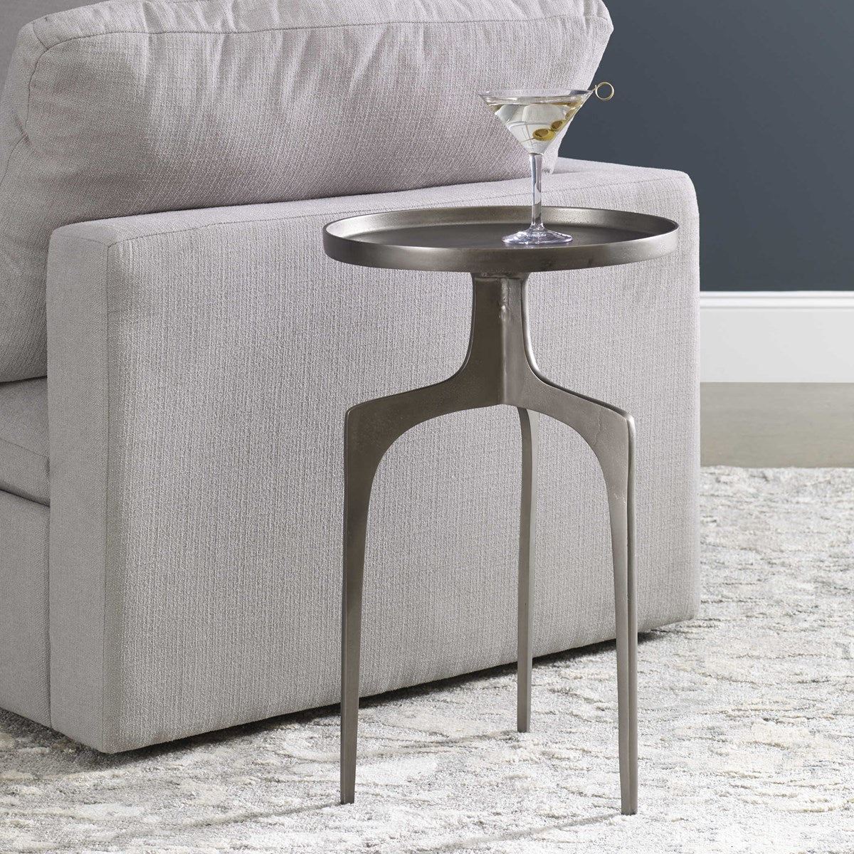 KENNAN NICKEL ACCENT TABLE