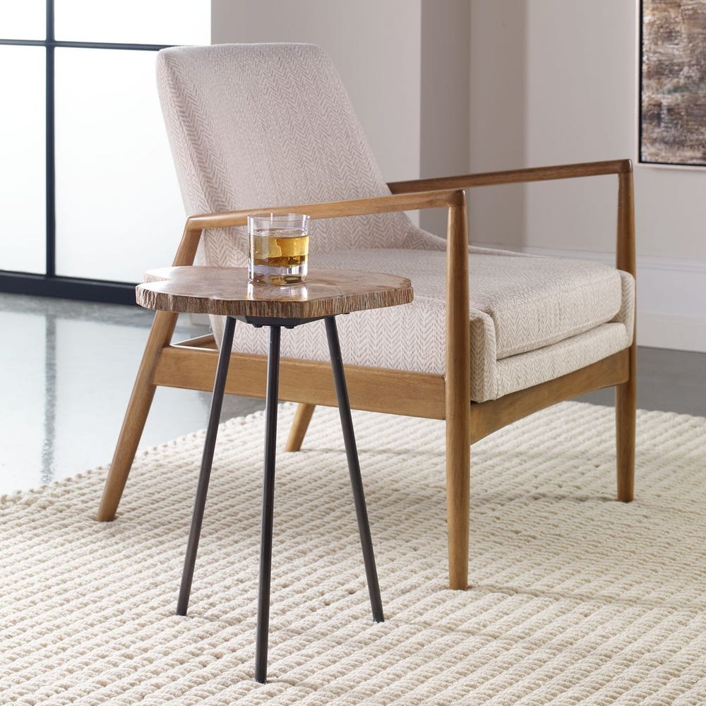 PETRIFIED WOOD END TABLE