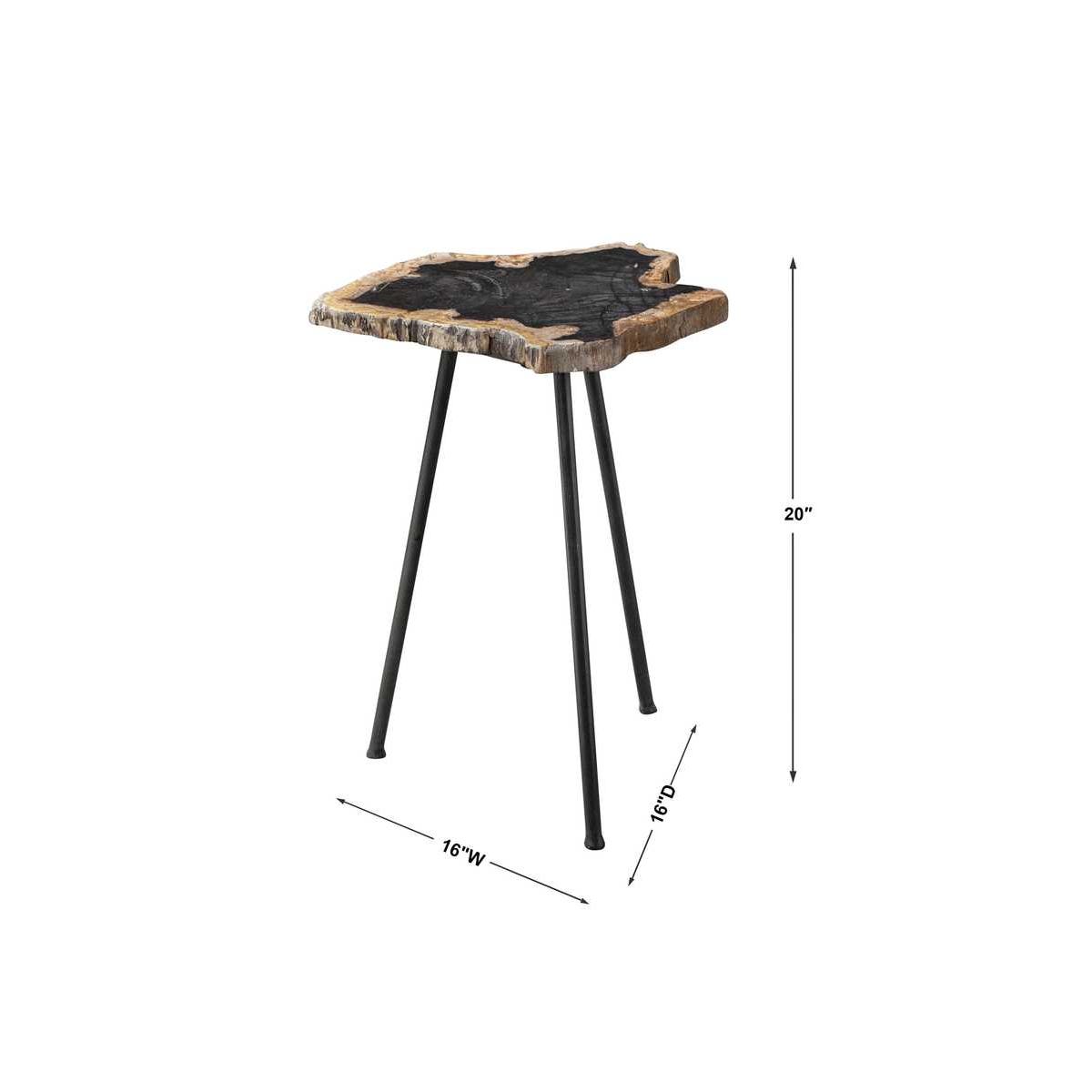 PETRIFIED WOOD END TABLE