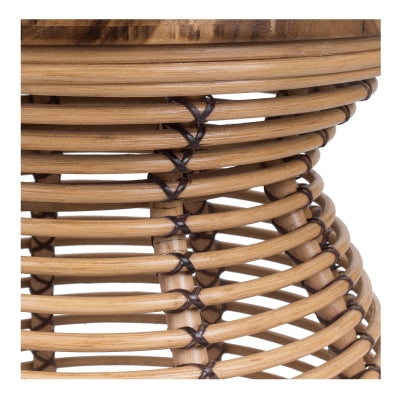 HONEY RATTAN END TABLE