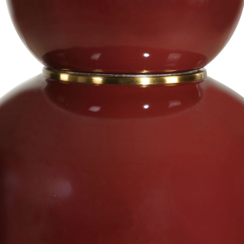 BURGUNDY GOURD TABLE LAMP
