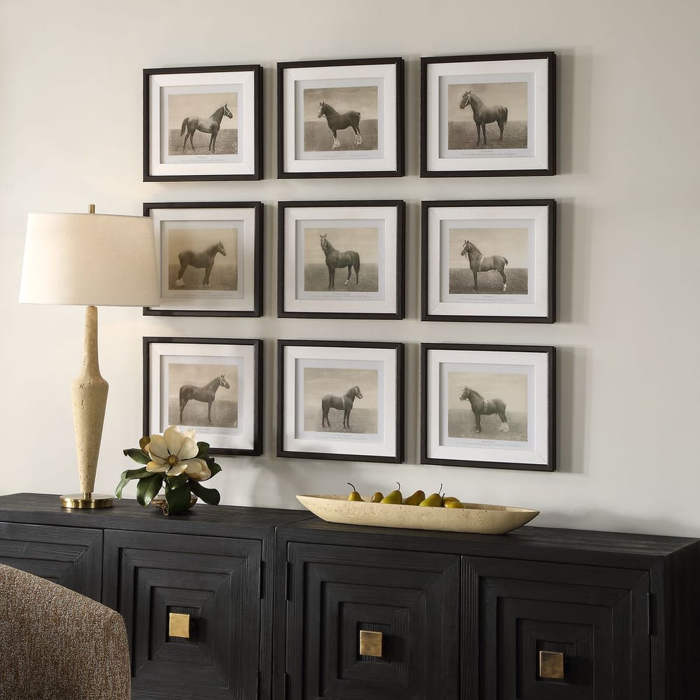 EQUINE FRAMED ART-SET OF 9