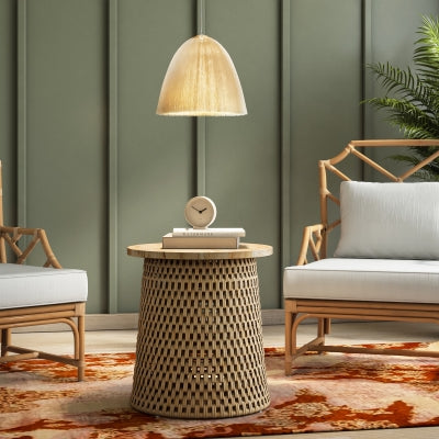 LASSITER RATTAN END TABLE