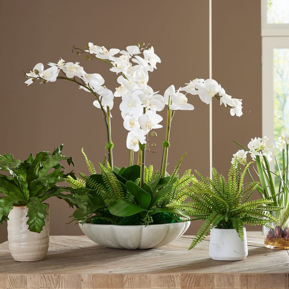 WHITE ORCHID CENTERPIECE