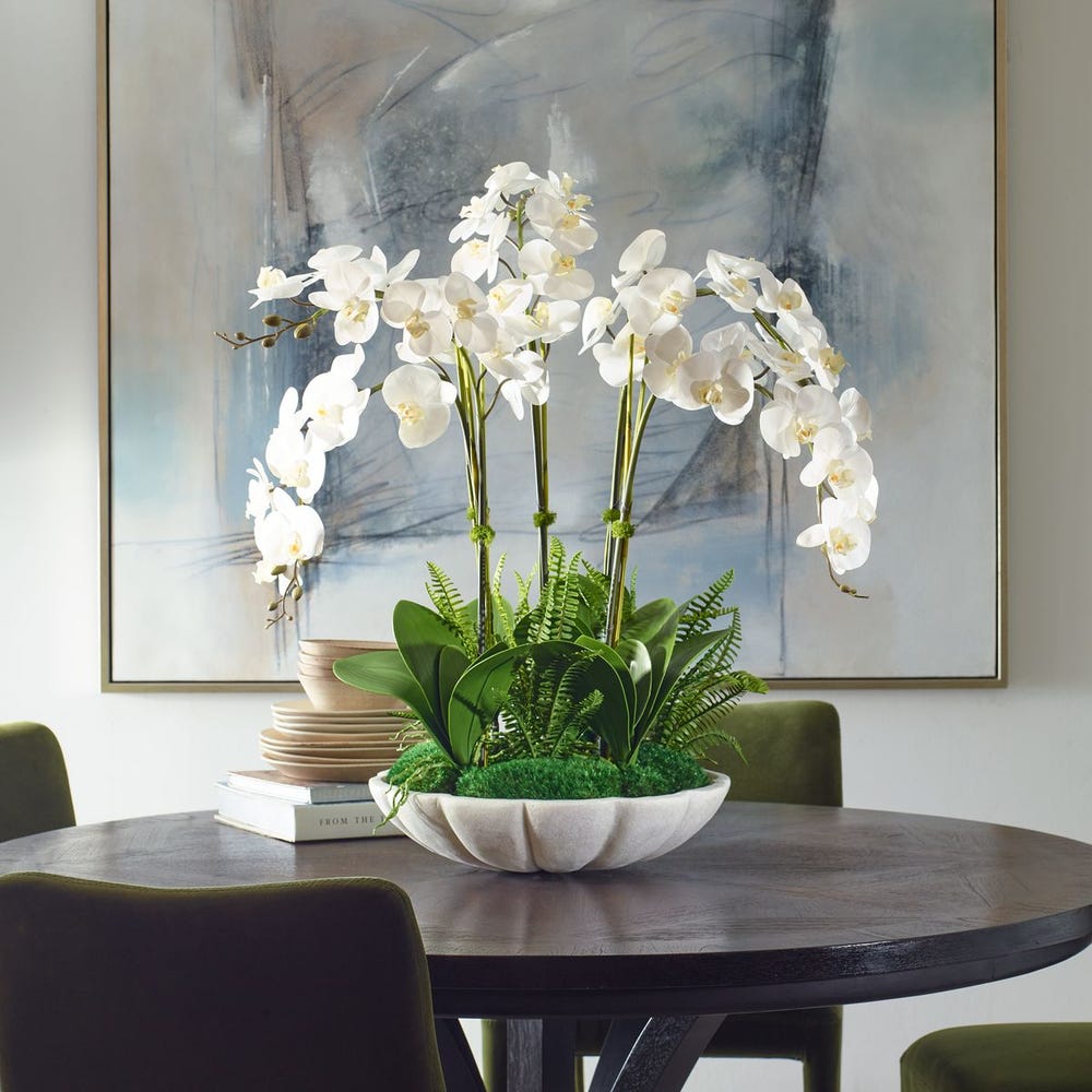 WHITE ORCHID CENTERPIECE