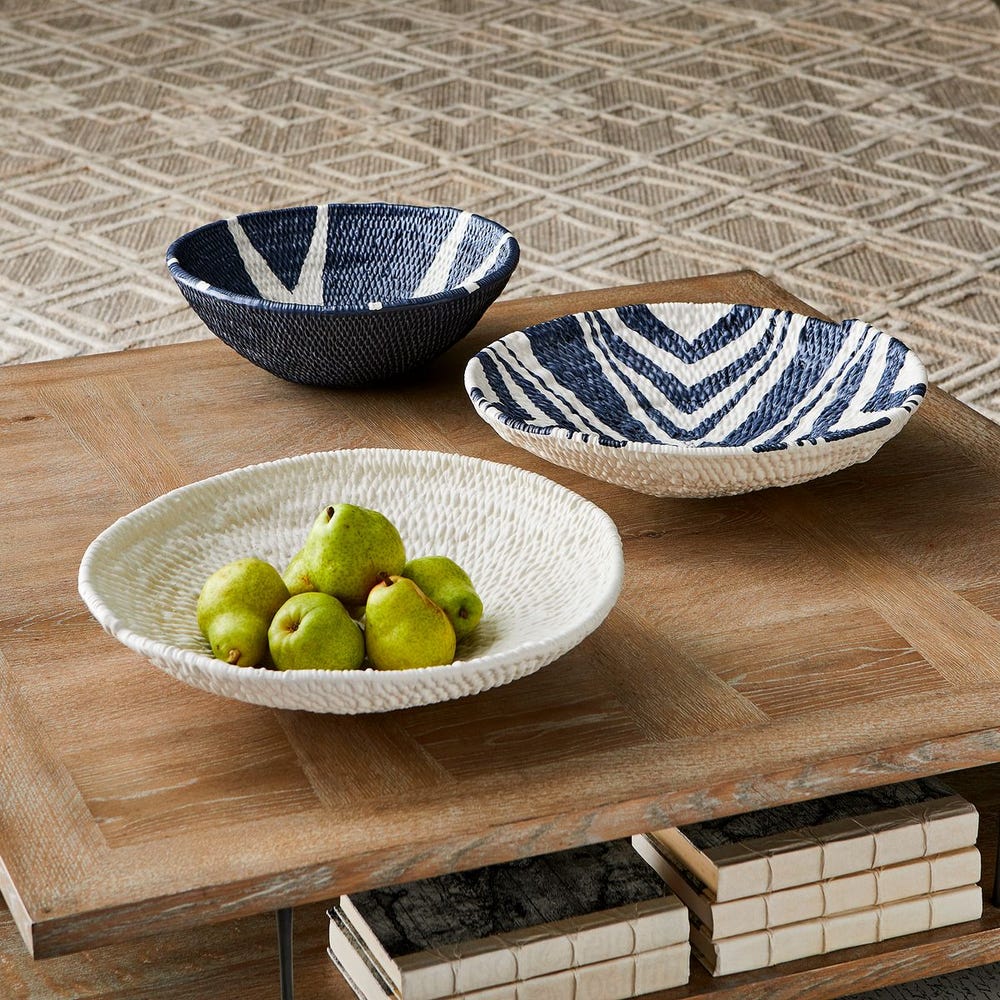 WHITE PUMICE BASKET WALL BOWL