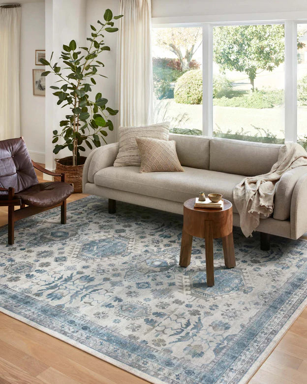 HEIDI IVORY/OCEAN 6' ROUND RUG