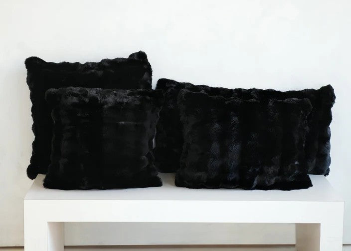 MINKY COUTURE X OSMOND DESIGNS BLACK SQUARE SHAM-20"X22"