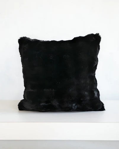 MINKY COUTURE X OSMOND DESIGNS BLACK SQUARE SHAM-20"X22"