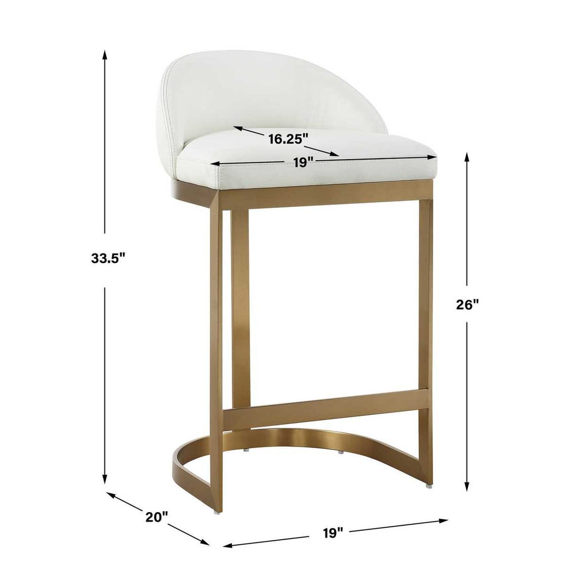 CREAM LEATHER COUNTER STOOL