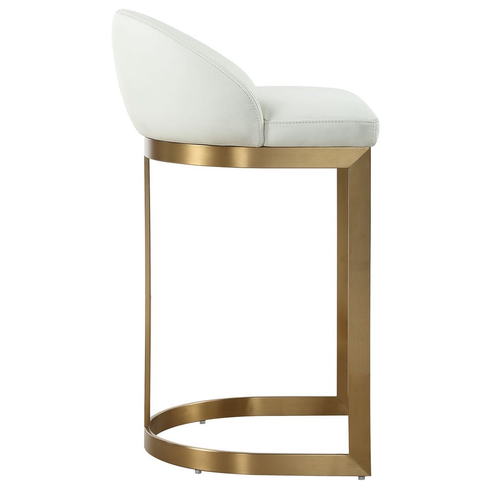 CREAM LEATHER COUNTER STOOL