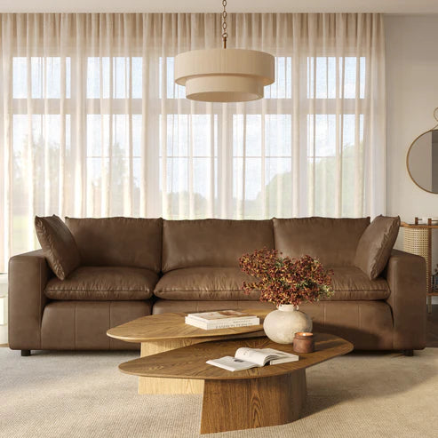 TALLIA BROWN LEATHER SOFA
