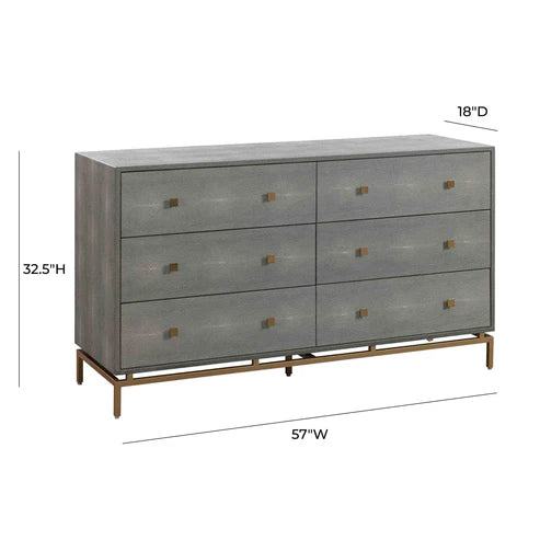 PESCE SHAGREEN 6 DRW DRESSER