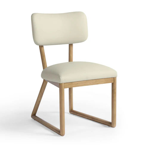 BILLIE CREAM VEGAN LEATHER DINNG CHAIR