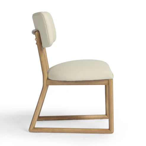 BILLIE CREAM VEGAN LEATHER DINNG CHAIR