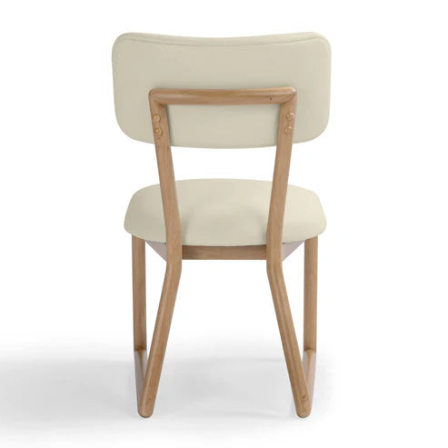 BILLIE CREAM VEGAN LEATHER DINNG CHAIR