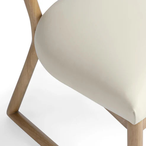 BILLIE CREAM VEGAN LEATHER DINNG CHAIR