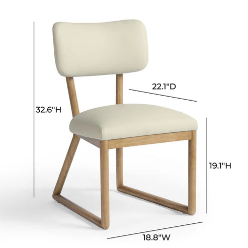 BILLIE CREAM VEGAN LEATHER DINNG CHAIR