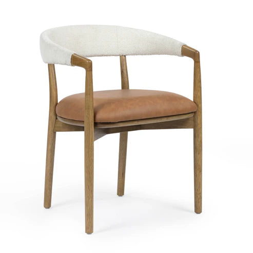 VENICE COGNAC VEGAN LEATHER DINING CHAIR
