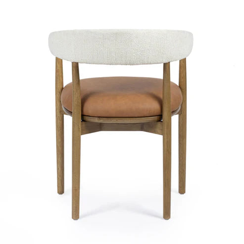 VENICE COGNAC VEGAN LEATHER DINING CHAIR