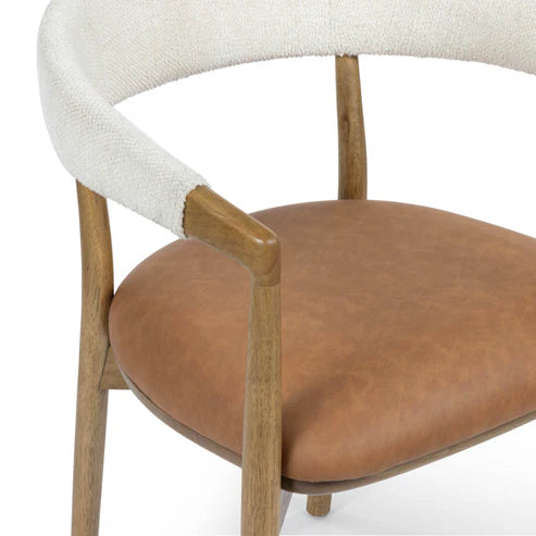 VENICE COGNAC VEGAN LEATHER DINING CHAIR