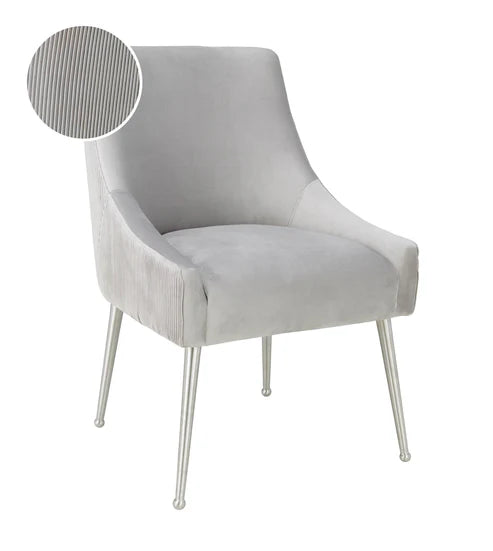 TRIX PLEATED GREY SIDE CHAIR