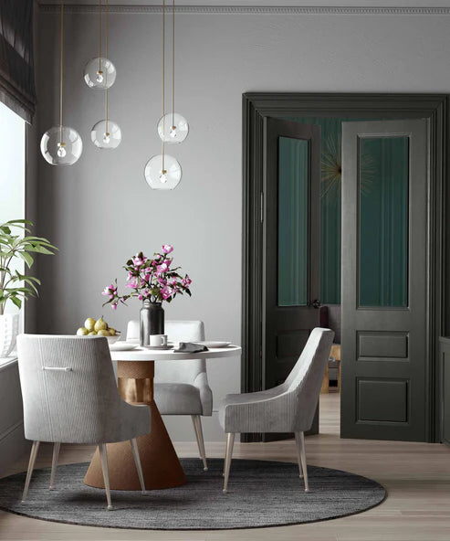 TRIX PLEATED GREY SIDE CHAIR