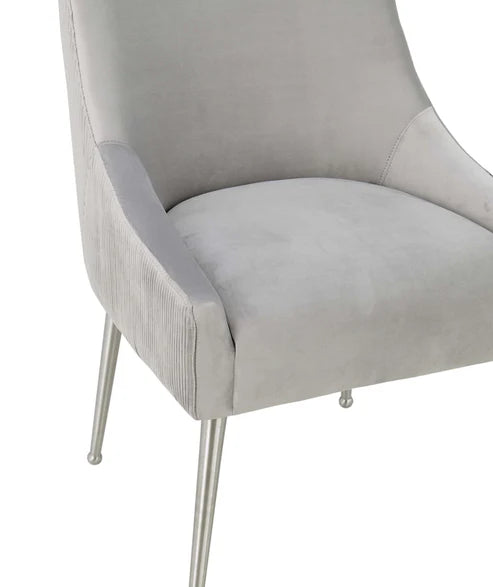 TRIX PLEATED GREY SIDE CHAIR